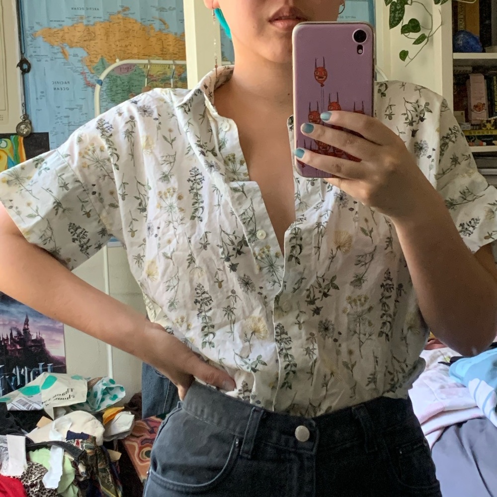 Cottagecore floral button up